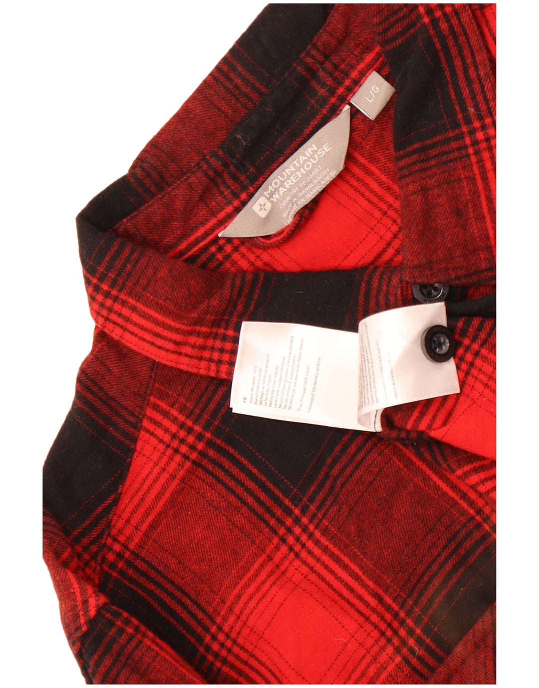 Camisa de franela para hombre de Mountain Warehouse Algodón a cuadros rojos grandes