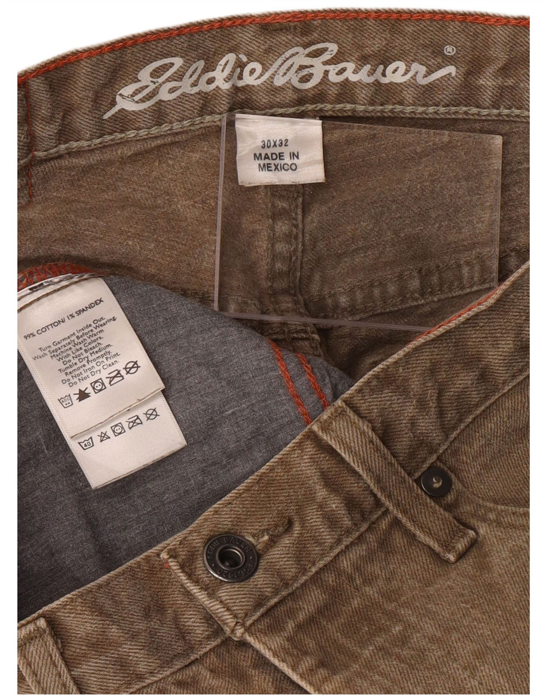 EDDIE BAUER Vaqueros ajustados para hombre W30 L32 Algodón beige