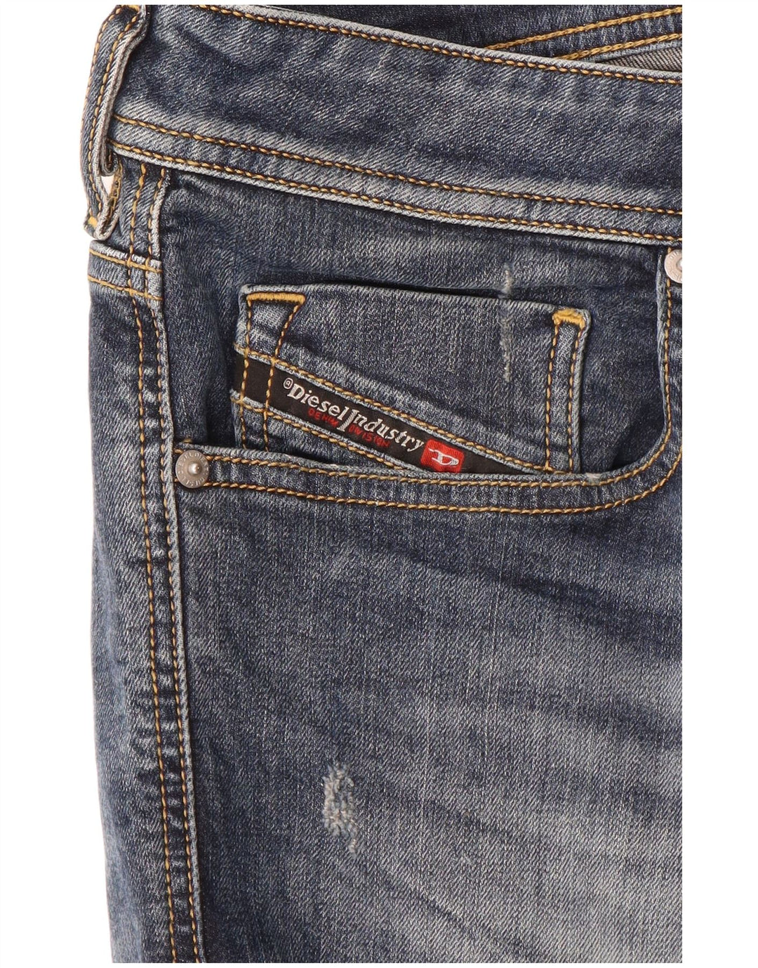 DIESEL Vaqueros pitillo desgastados para hombre W34 L35 Algodón azul