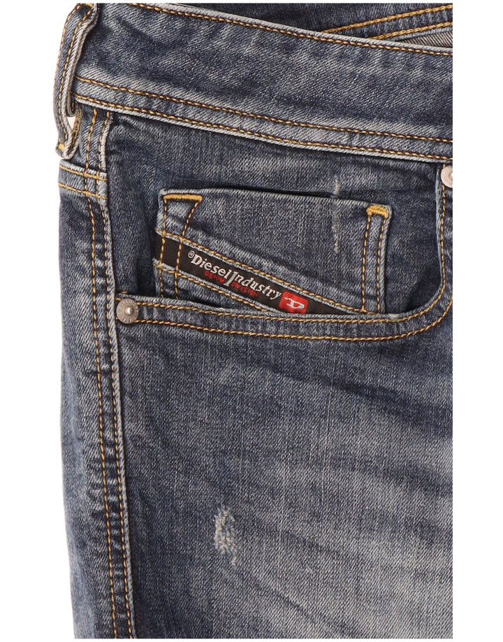 DIESEL Vaqueros pitillo desgastados para hombre W34 L35 Algodón azul