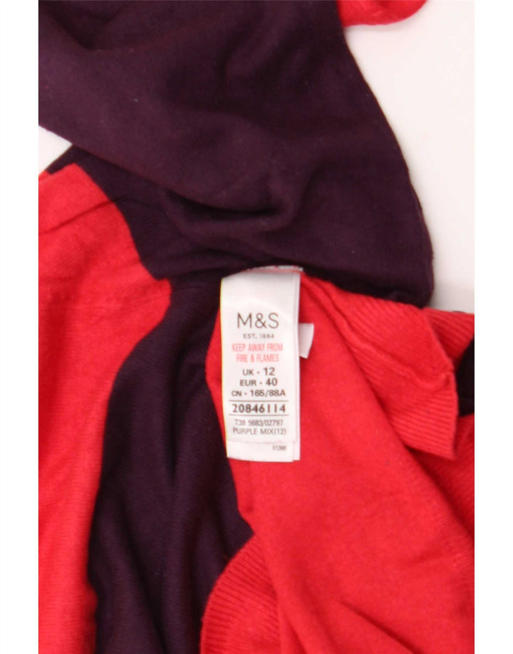 Marks & Spencer Cárdigan para mujer UK 42 Medium Red Colourblock