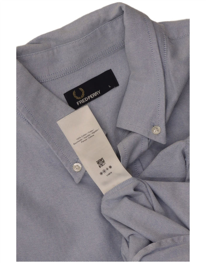 Camisa Fred Perry Hombre Grande Azul Algodón