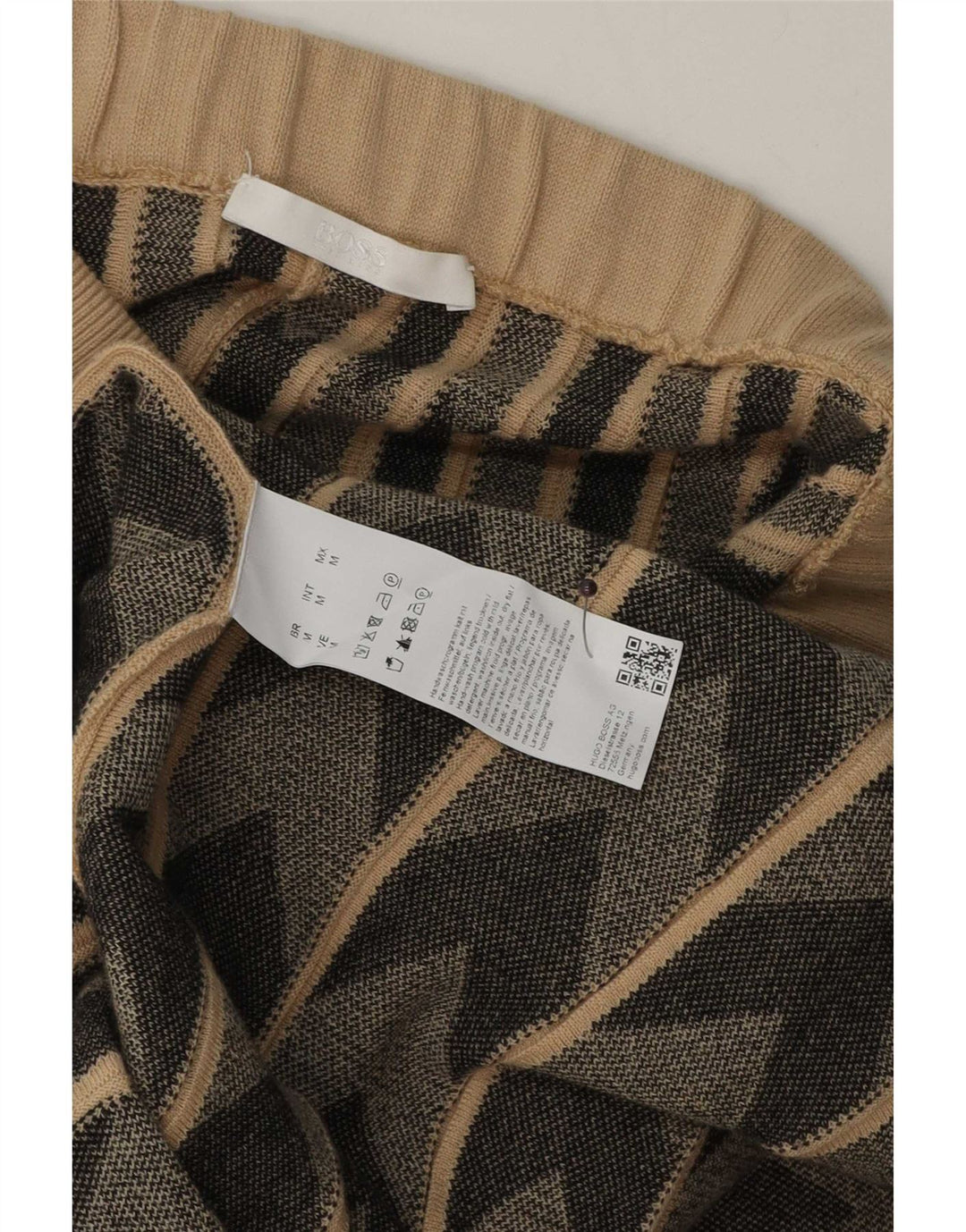 Falda Hugo Boss Mujer | Falda acampanada de punto mediana W30 Lana geométrica beige