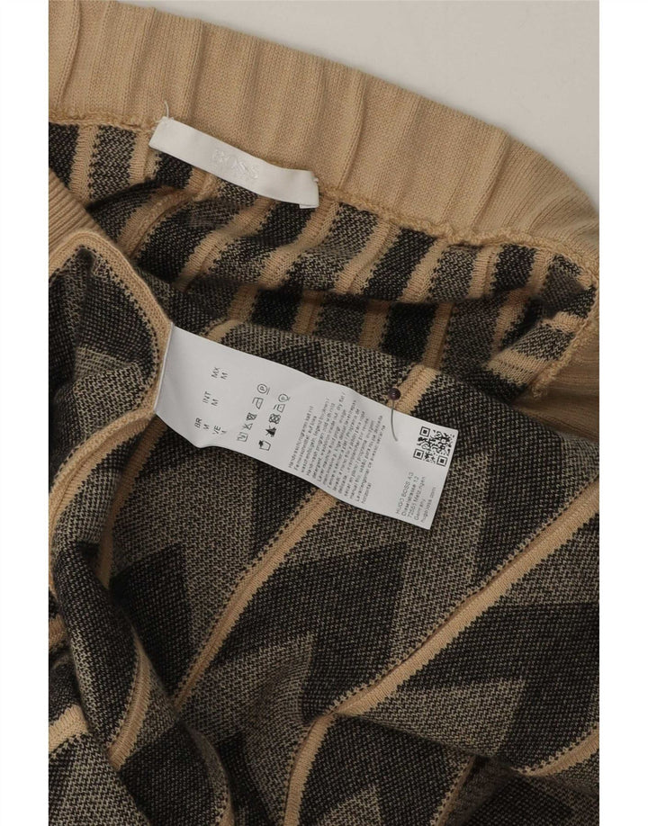 Falda Hugo Boss Mujer | Falda acampanada de punto mediana W30 Lana geométrica beige