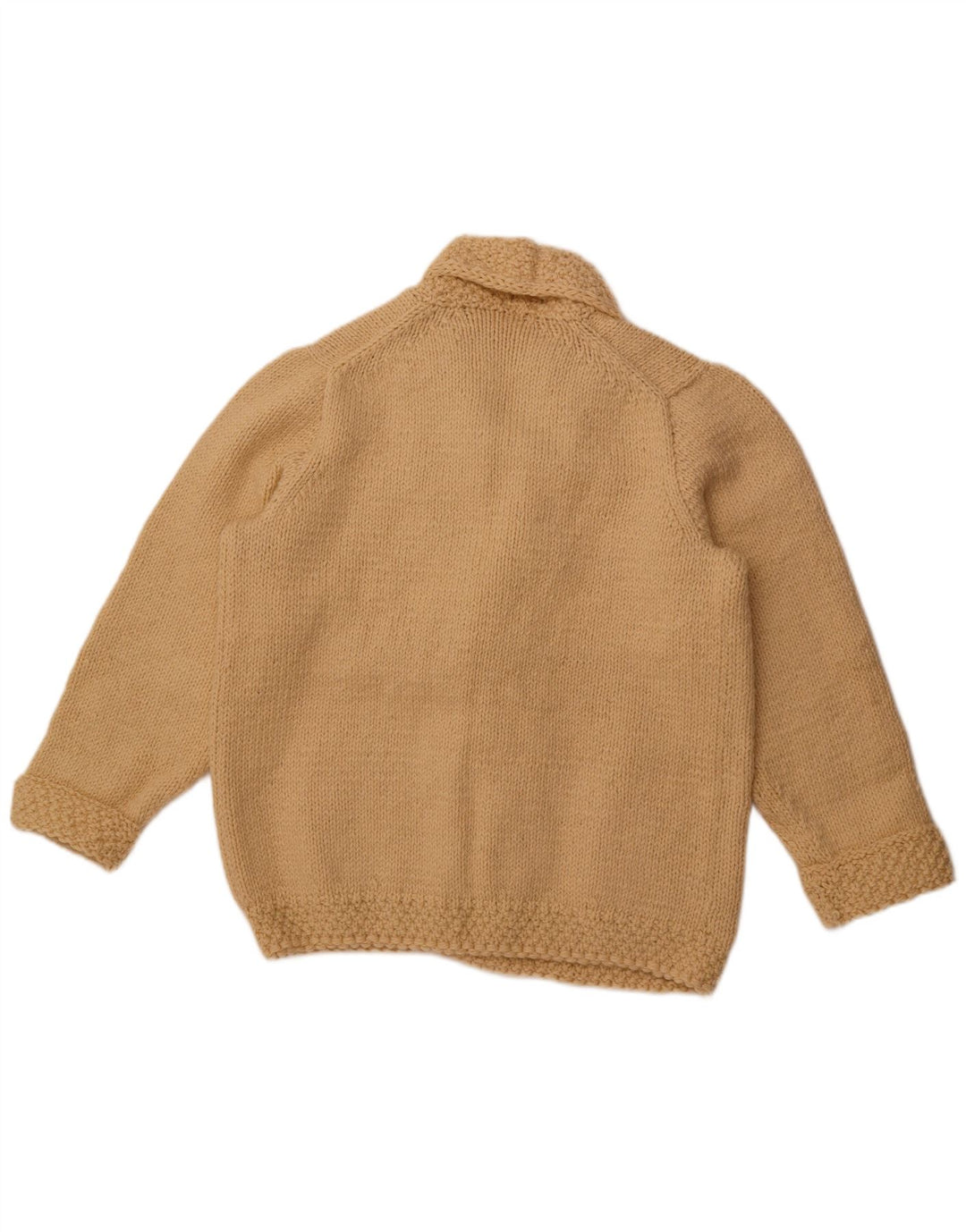 VINTAGE Mujer Open Cardigan Suéter Reino Unido 16 Grande Beige