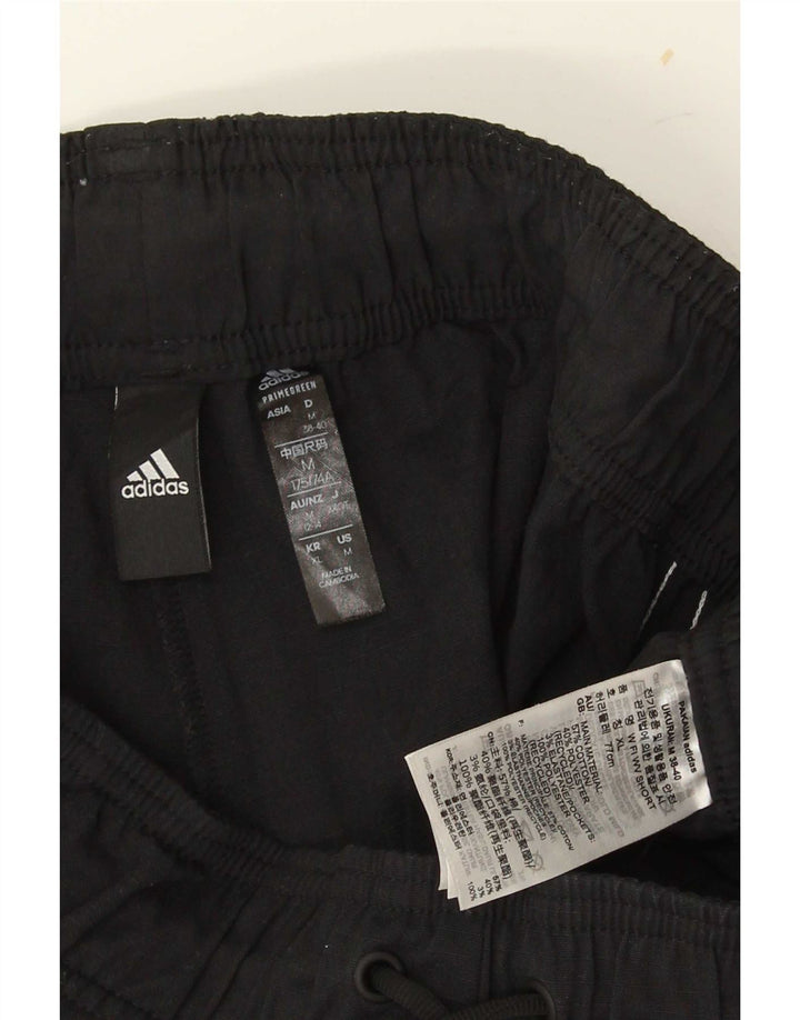 Adidas - Pantalones cortos deportivos para hombre, algodón negro mediano