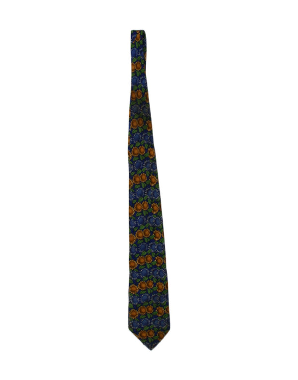 Corbata estampada Trussardi de hombre de seda floral azul talla única