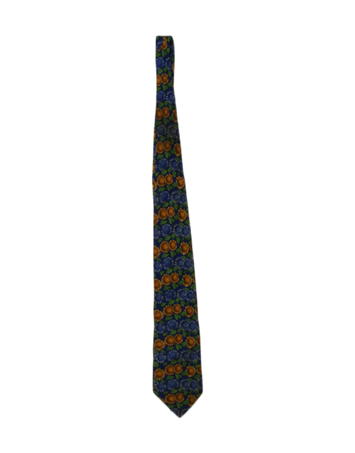 Corbata estampada Trussardi de hombre de seda floral azul talla única