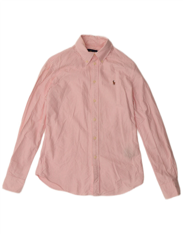 Ralph Lauren Camisa personalizada para hombre de algodón a rayas rosa pequeña