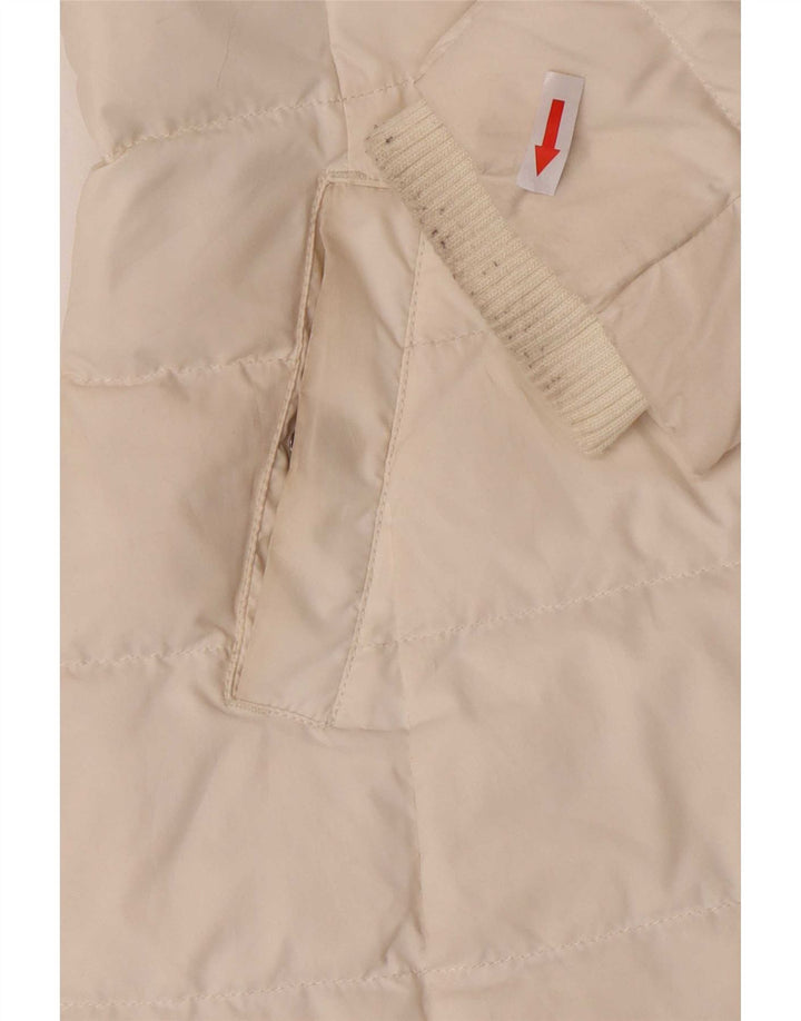 Tommy Hilfiger Abrigo acolchado con capucha para mujer UK 6 XS Poliéster blanco
