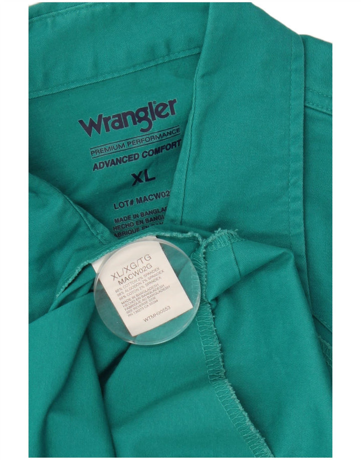 Camisa Wrangler Hombre XL Algodón Turquesa