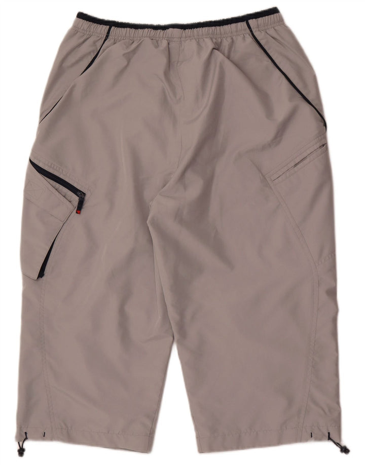 Reebok Bermudas para hombre, pantalones cortos deportivos, poliéster gris grande
