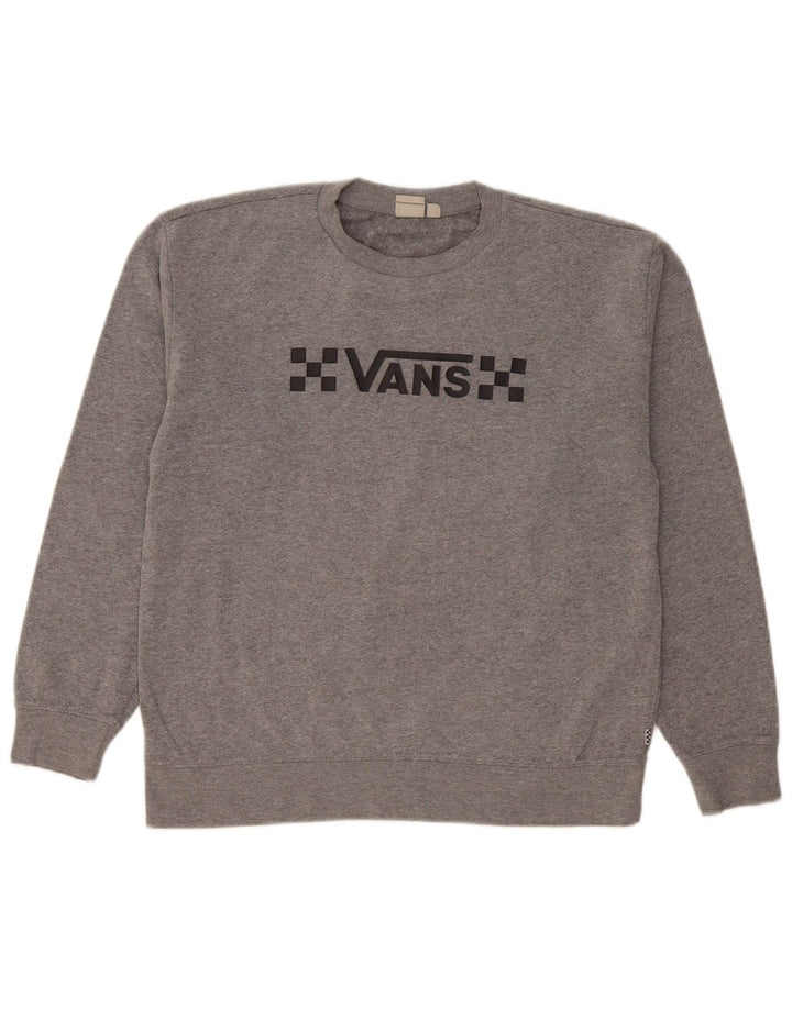 Vans Hombre Sudadera Gráfica Jersey De Algodón Gris Medio
