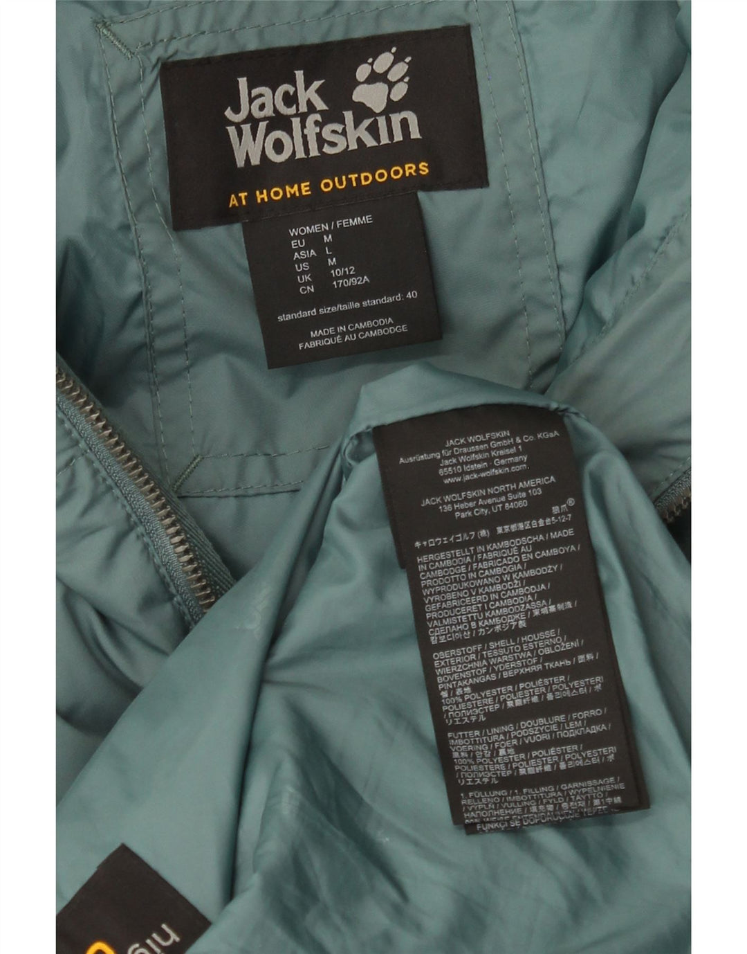 Jack Wolfskin Abrigo Acolchado Extragrande con Capucha para Mujer UK 10/12 Verde Medio