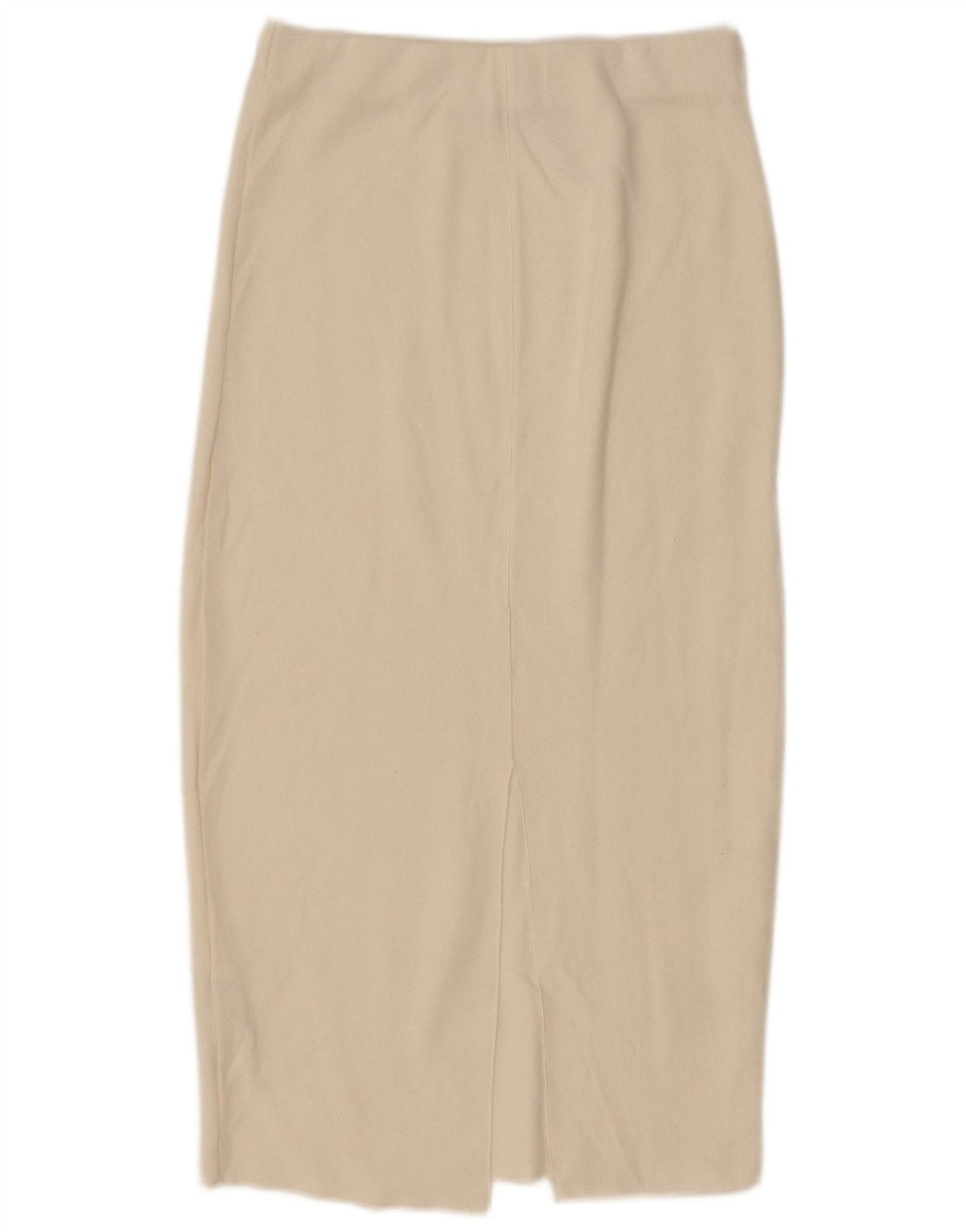 Zara Mujer Falda Midi Pequeña W26 Algodón Blanco Roto