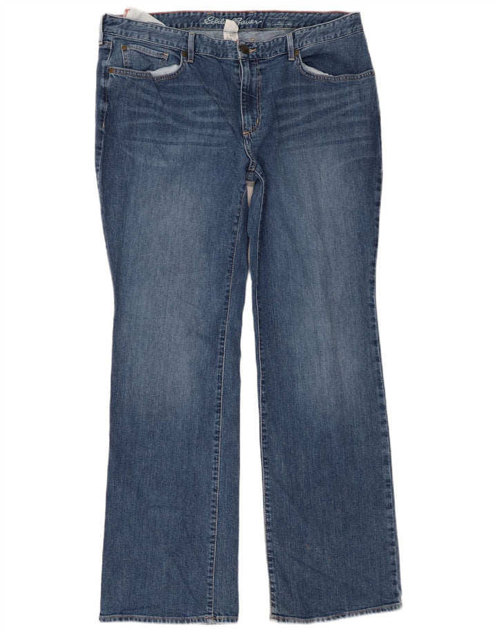 EDDIE BAUER Vaqueros con corte de bota curvos para mujer US 16 2XL W36 L32 Algodón azul