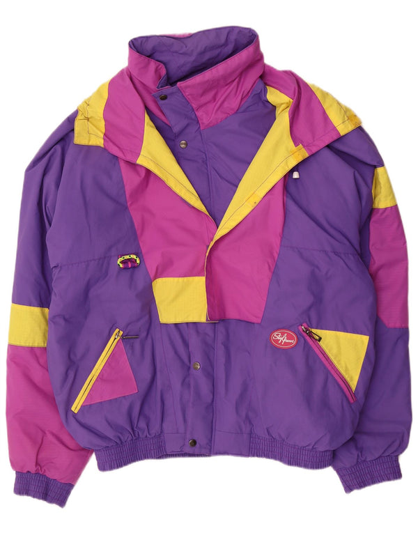 Vintage Mens Ski Jacket IT 54 XL Purple Colourblock Polyamide