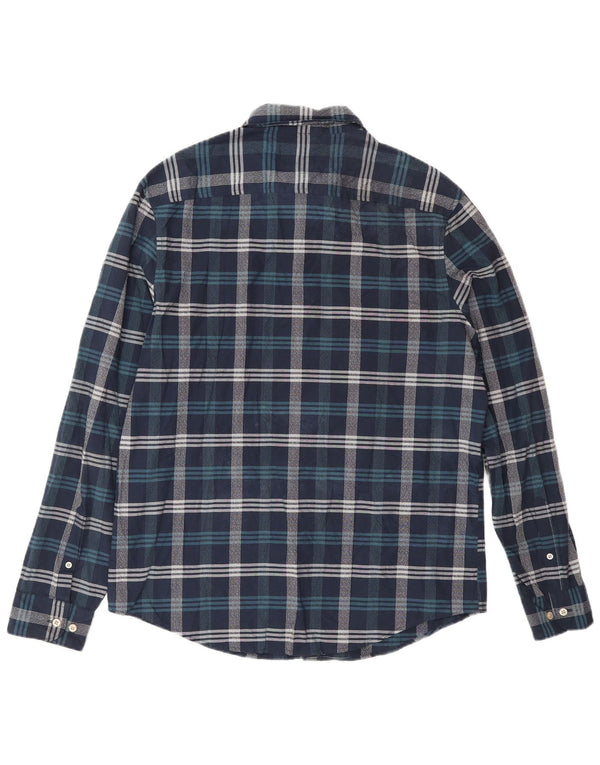 Camisa Penguin Heritage Slim Fit para hombre de algodón a cuadros azul marino grande