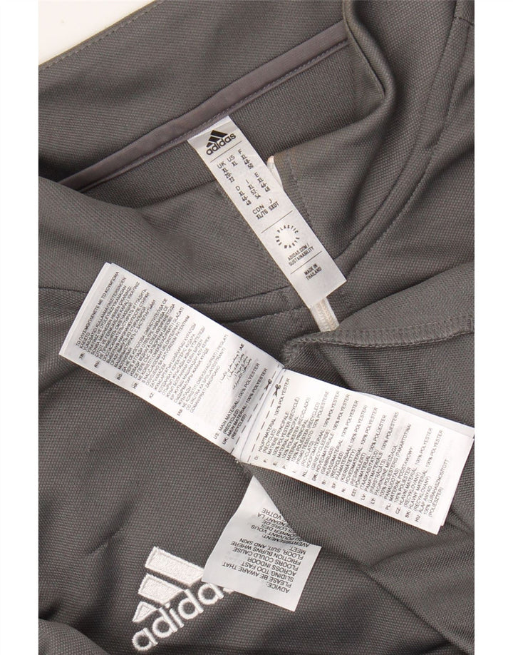 ADIDAS Mujer Aeroready Zip Neck Chándal Top UK 20/22 XL Gris