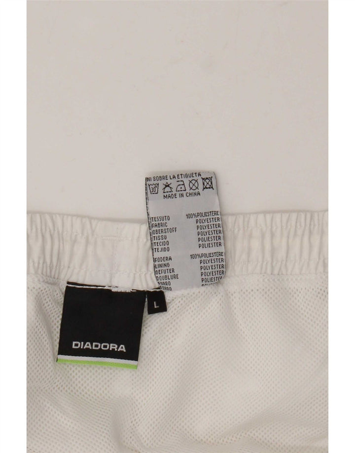 Diadora Pantalón Corto Deportivo Hombre Grande Poliéster Blanco