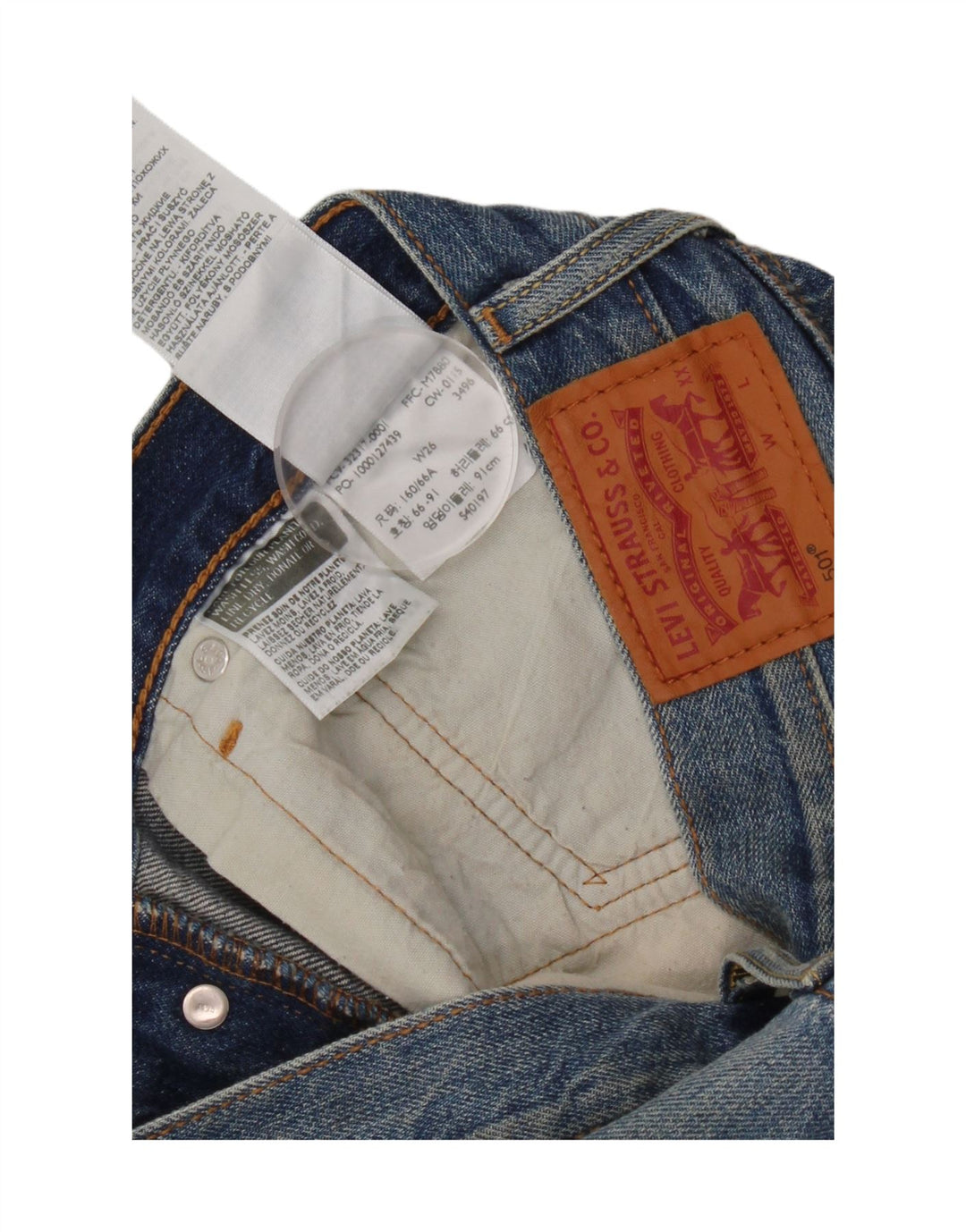 Levi's Mujer 501 Shorts De Mezclilla Desgastados W26 Algodón Azul Pequeño