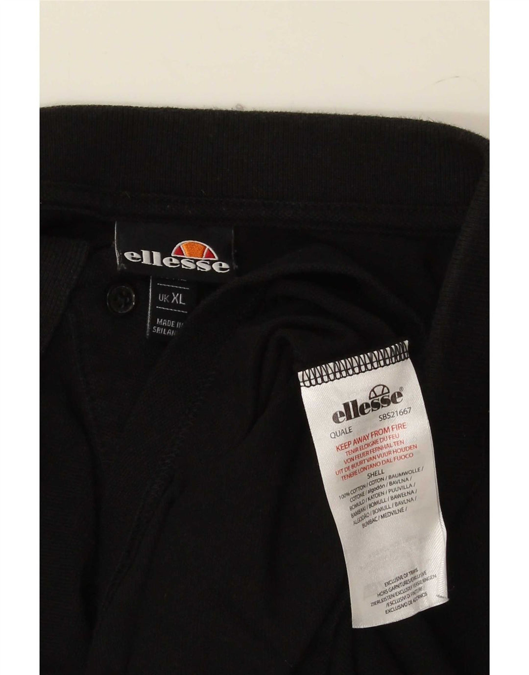 Polo Ellesse Hombre XL Algodón Negro