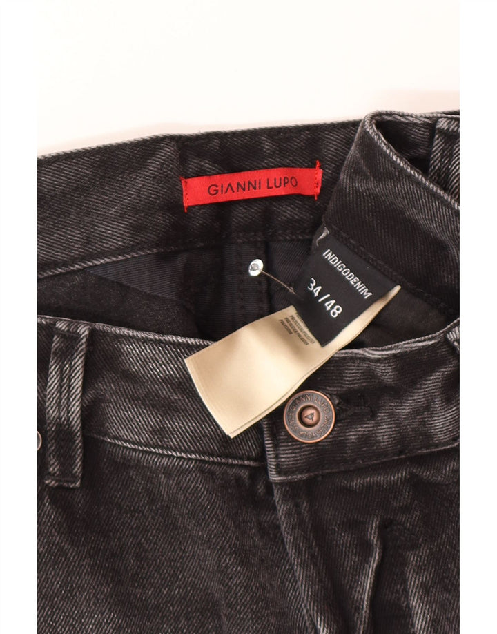 Gianni Lupo Vaqueros ajustados desgastados Bruce para hombre IT 48 Medium W34 L30 Gris