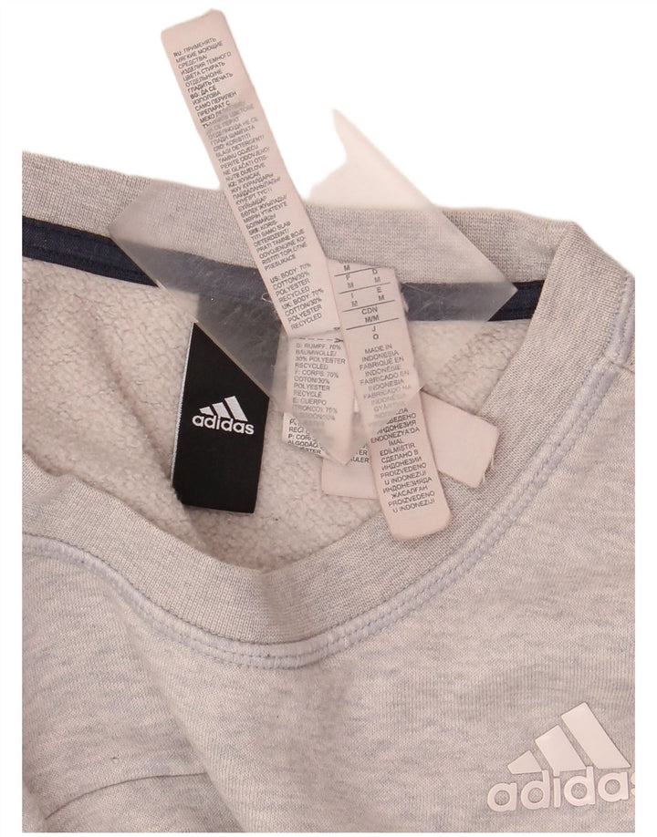 Adidas Hombre Sudadera Jumper Gris Medio Algodón
