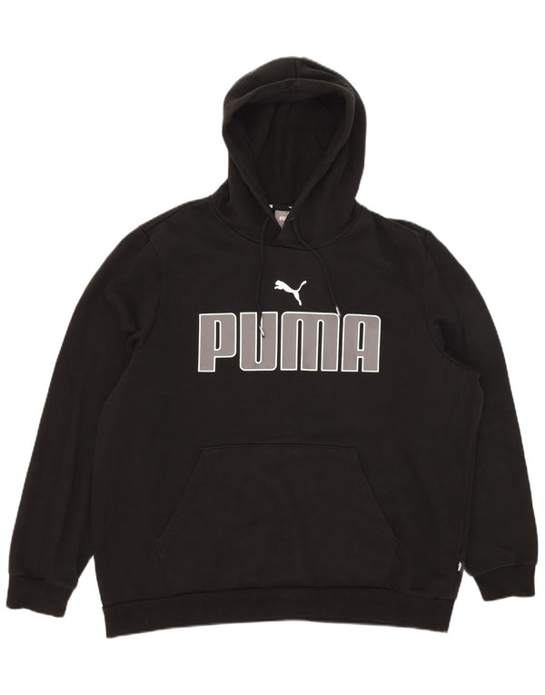Puma Sudadera con capucha gráfica para hombre XL Algodón negro