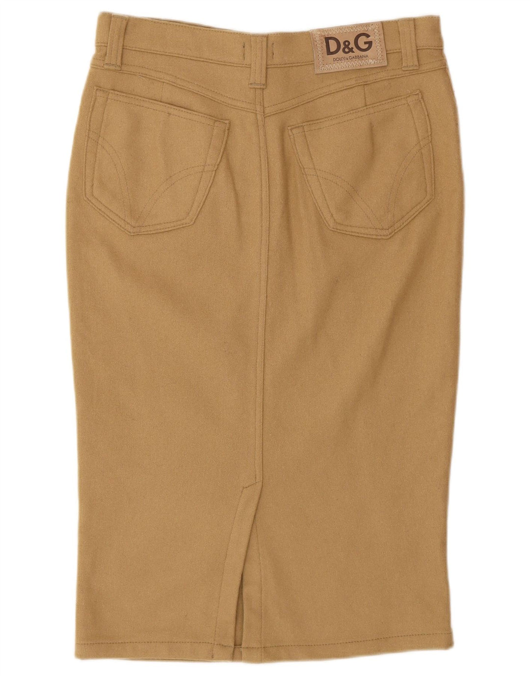 Dolce & Gabbana Falda Lápiz Mujer IT 44 Mediana W30 Lana Beige