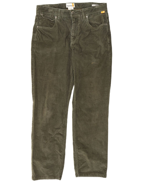 Timberland Pantalones rectos de pana para hombre W32 L28 Algodón verde
