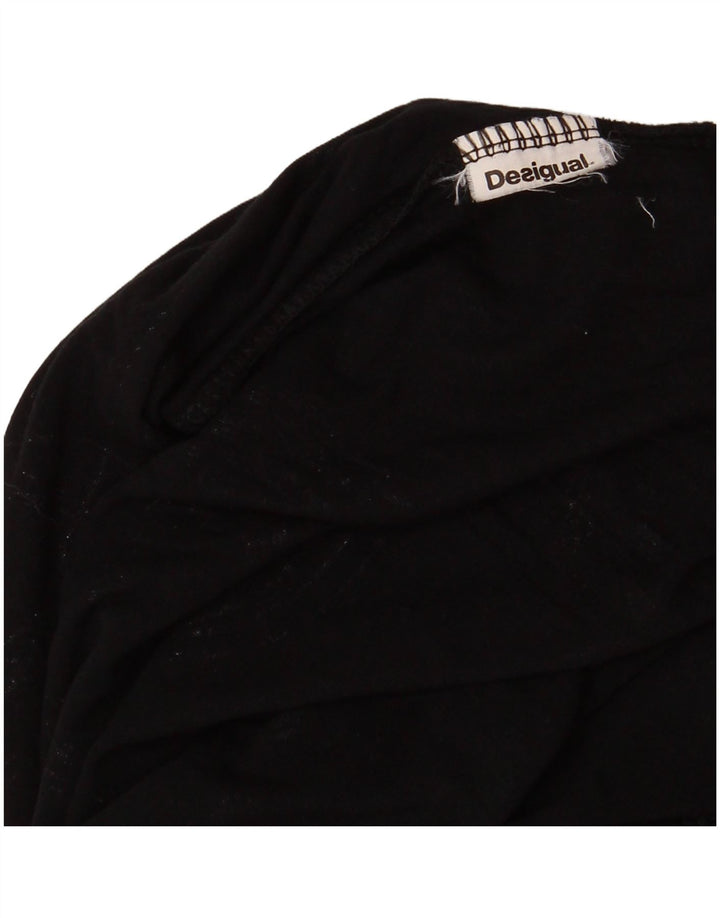 DESIGUAL Top gráfico con hombros descubiertos para mujer, manga larga, UK 42, mediano, negro