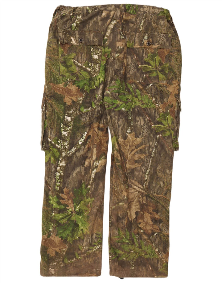 MOSSY OAK Pantalones cargo rectos para hombre W38 L31 Algodón de camuflaje caqui