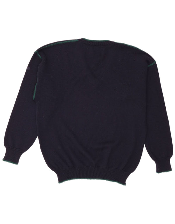 Marz Jersey Regular Fit con Cuello en V para Hombre EU 52 Large Azul Marino Lana Nueva