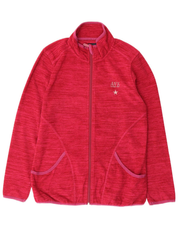 AVIREX Chaqueta polar para mujer UK 14 Poliéster a rayas rosa medio