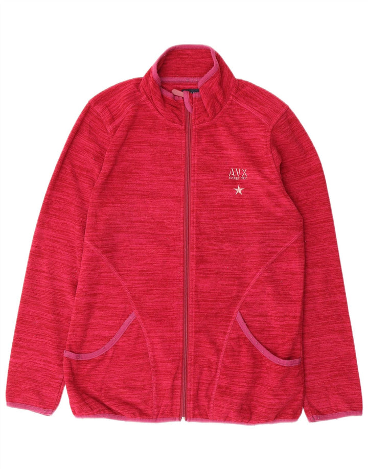 AVIREX Chaqueta polar para mujer UK 14 Poliéster a rayas rosa medio