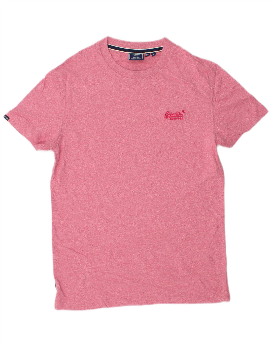 SUPERDRY Hombre Camiseta Top Small Rosa Algodón