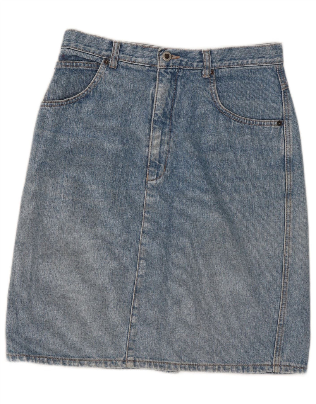 Falda vaquera vintage para mujer W31 Algodón azul medio