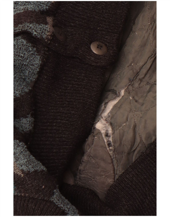 Vintage hombres bomber chaqueta Reino Unido 42 XL multicolor geométrico alpaca lana