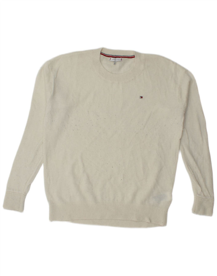 Tommy Hilfiger Jersey con Cuello Redondo para Hombre XL Lana Blanca