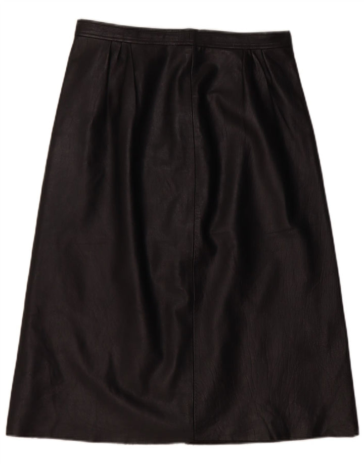 Falda de cuero vintage para mujer W28 Negro medio