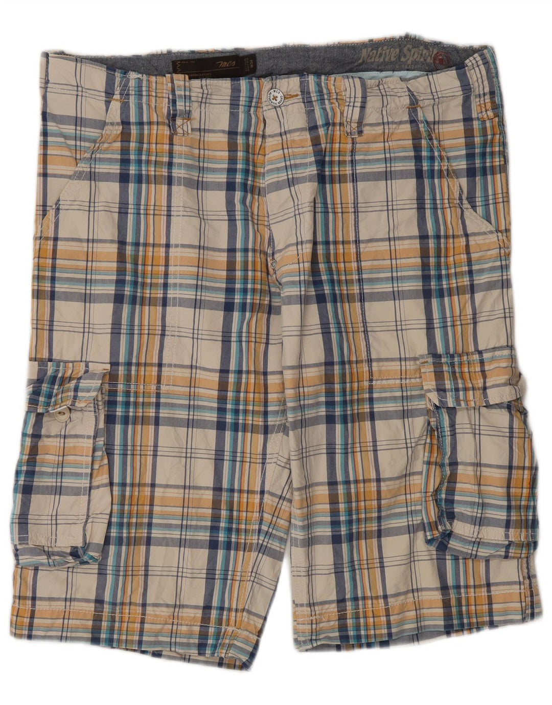 Marlboro Classics Pantalones cortos cargo para hombre W34 Algodón a cuadros multicolor grande