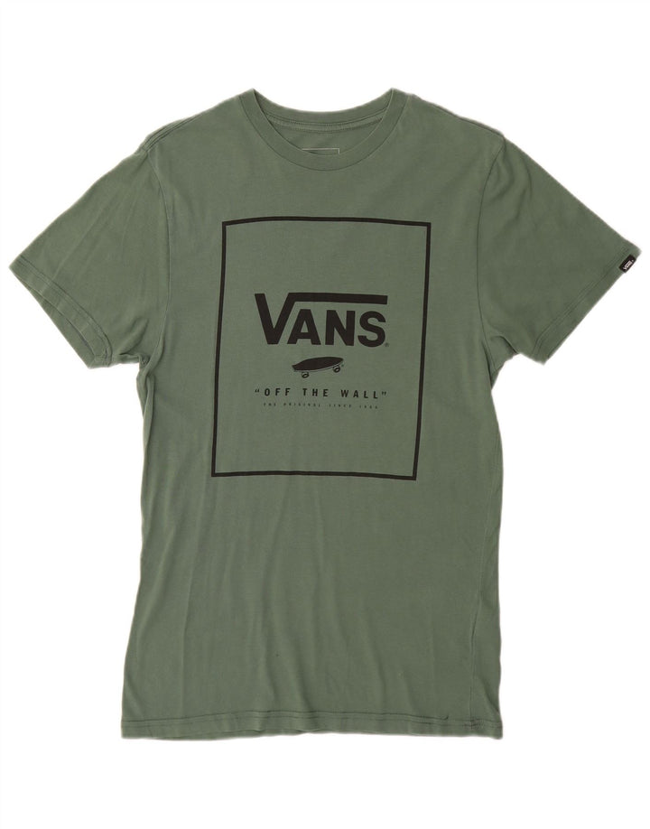 VANS Camiseta gráfica de ajuste personalizado para hombre Top pequeño de algodón verde