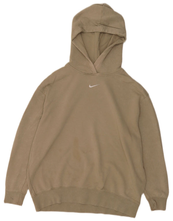 Nike Hombre Sudadera con Capucha Loose Fit Jersey De Algodón Beige Medio