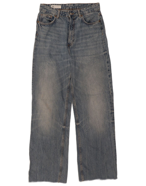 Zara Jeans Sueltos De Cintura Alta Para Mujer EU 40 Medium W30 L31 Algodón Azul