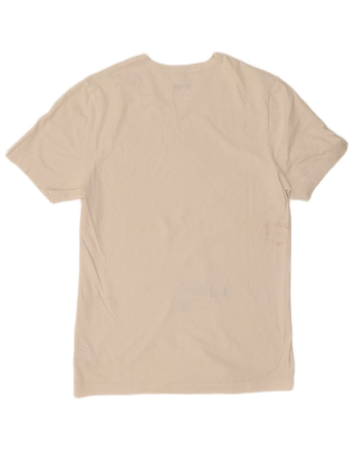 Hugo Boss Hombre Camiseta Top Small Blanco Algodón