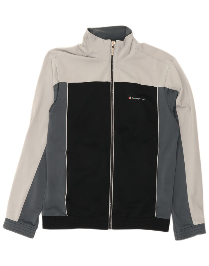 Champion Chaqueta De Chándal Para Hombre Poliéster Color Block Gris Medio