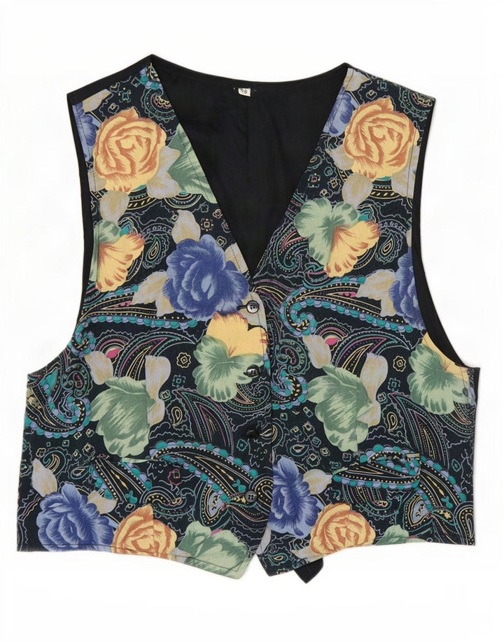 Chaleco vintage para mujer IT 46 Grande multicolor floral