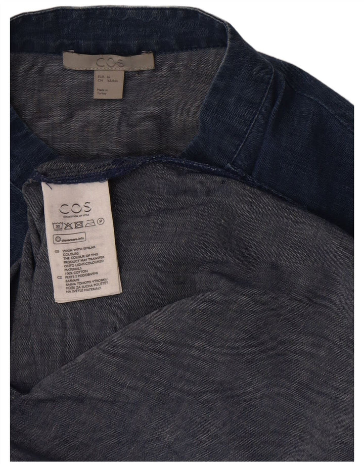 Cos Vestido camisero tipo jersey para mujer EU 36 Algodón azul pequeño