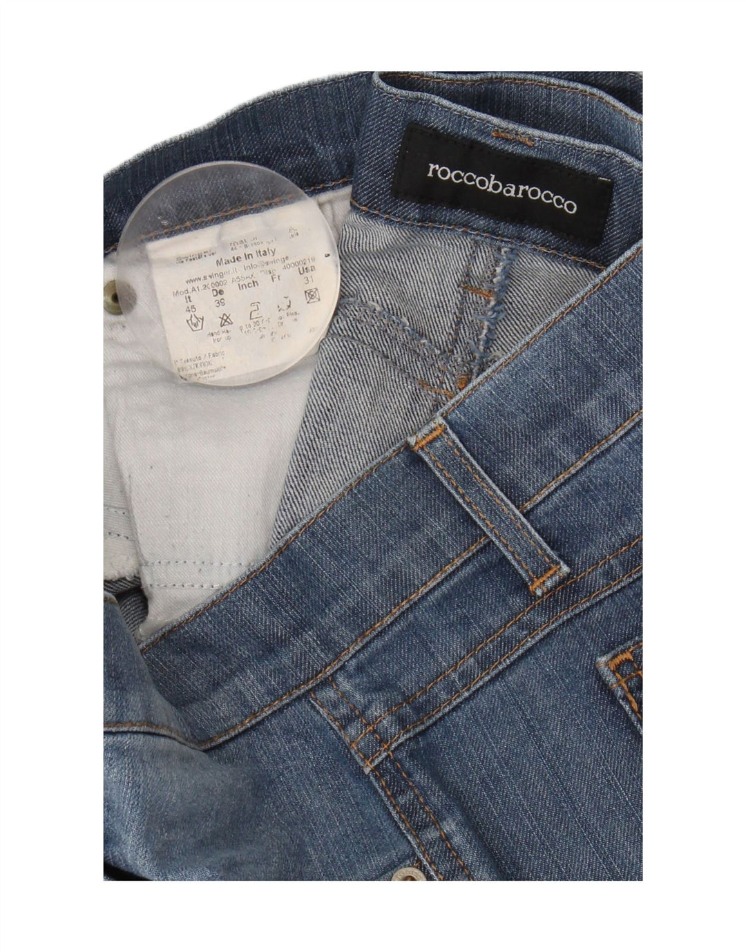 ROCCOBAROCCO Womens Straight Jeans  W31 L28 Blue Cotton Vintage Roccobarocco and Second-Hand Roccobarocco from Messina Hembry 